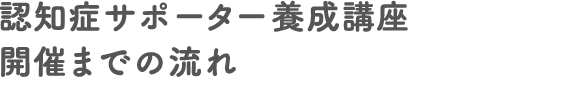 認知症サポーター養成講座　開催までの流れ